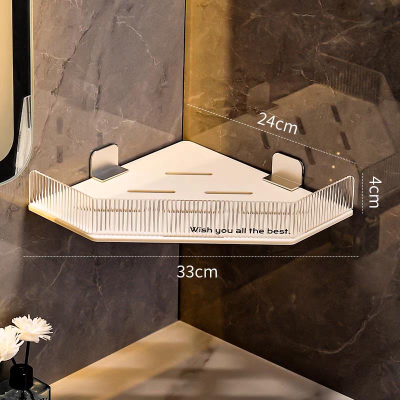 Bathroom Shelves No Drill Corner Shelf White Black Shower Storage Rack Holder Toilet Organizer Bathroom Kitchen Accessories