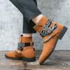 Fashion 38-48 Men Black Brown Side Buckle Matte European Business Office Fashion Brand Chelsea Boots Gentlemen's Social Boots