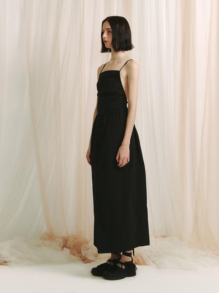 MEENDERI Backless Long Dress - Black