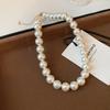 French Vintage Baroque Pearl Necklace Summer Niche Premium Sense Clavicle Chain Light Luxury Versatile Necklace Women