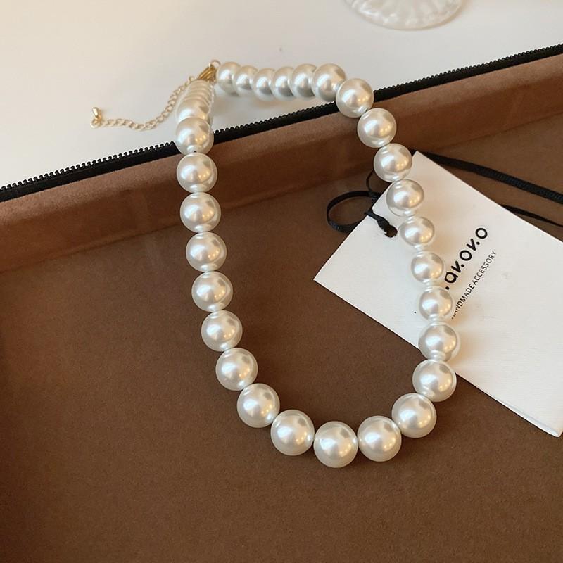 French Vintage Baroque Pearl Necklace Summer Niche Premium Sense Clavicle Chain Light Luxury Versatile Necklace Women