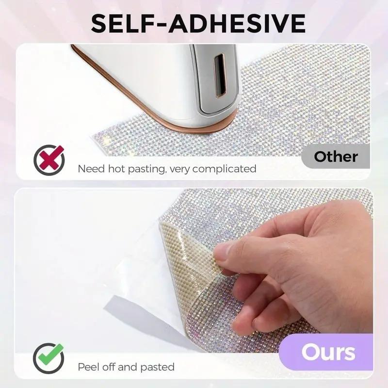 5 Hojas Brillantes Pegatinas de Diamantes de Pedrería de Cristal Autoadhesivas 2 mm Gemas Brillantes Manualidades DIY Decoración para Coche Teléfono Suministros de Costura