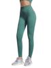 Women's Seamless Ribbed Yoga Leggings - Solid Color, Nine-Point Fit