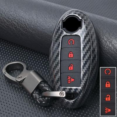 Carbon Fiber Car Key Fob Cover Remote Case 4 Buttons  For Nissan Altima Maxima