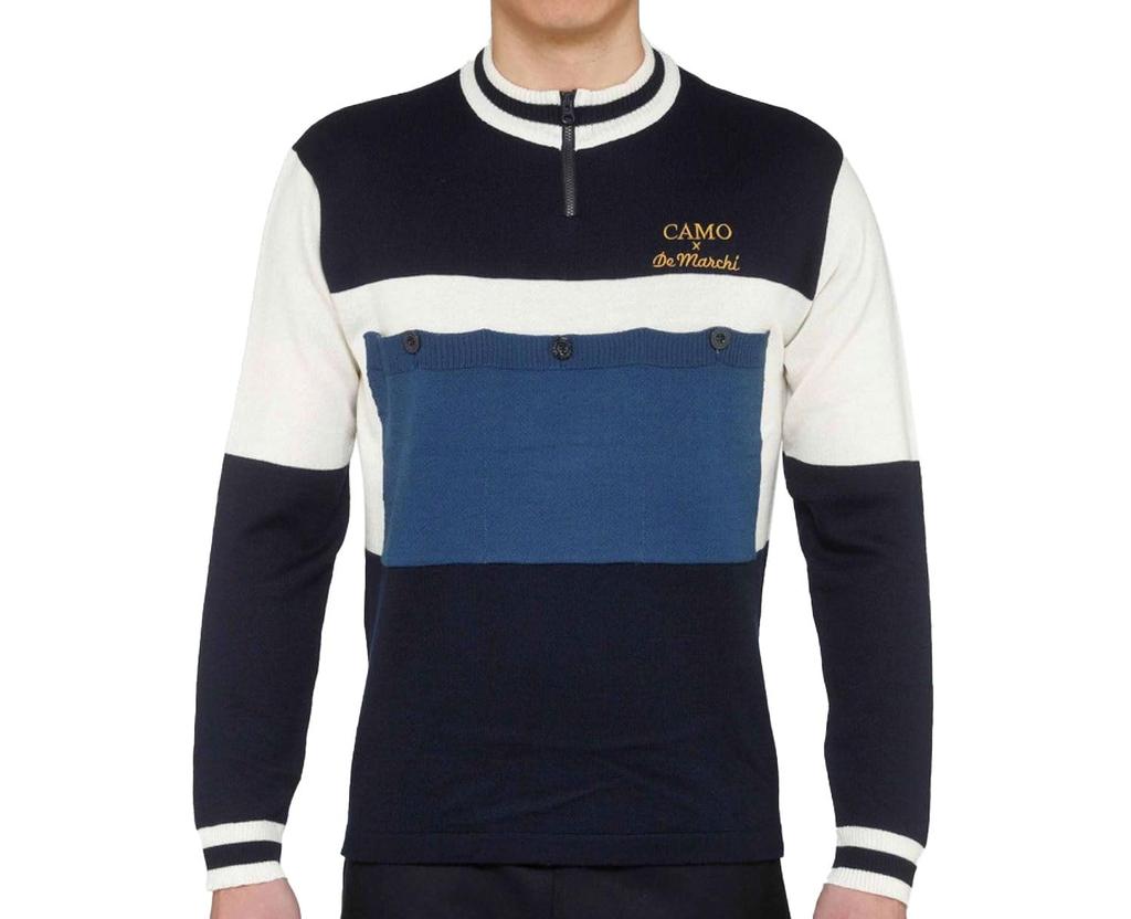 Demarchi Classic Camo X Wool Blue Men's Jersey, Navy/Light