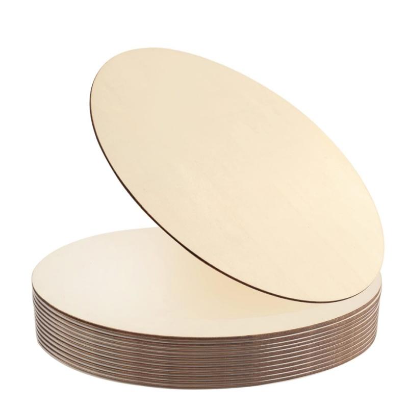 15-30cm Unfinished Blank Wooden Rounds Slice Wooden Cutouts for DIY Crafts, Door Hanger, Sign, Wood Buring, Painting, Christmas