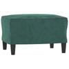 Vidaxl 3-Osobowa Sofa Z Podnóżkiem, Ciemnozielony, 180 Cm, Aksamit
