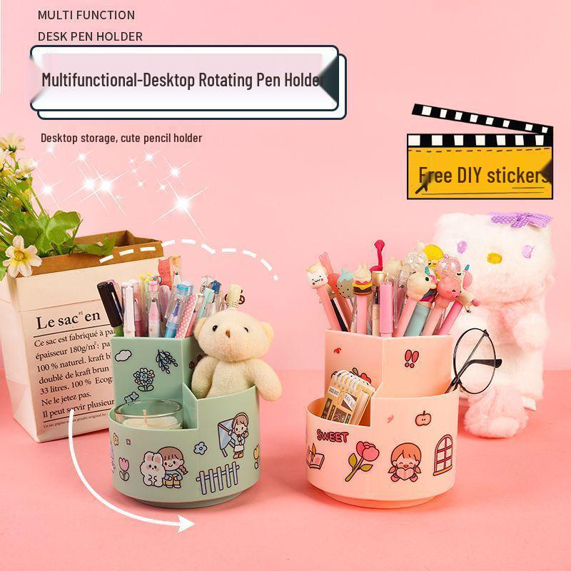 Süßer 360° drehbarer multifunktionaler Stifte- und Make-up-Organizer
