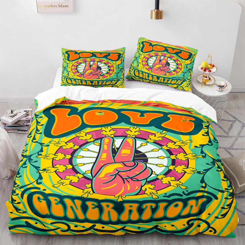 Retro Abstract King Queen Duvet Cover Colorful Vintage Style Bedding Set for Teens Adult Modern Art 2/3pcs Polyester Quilt Cover