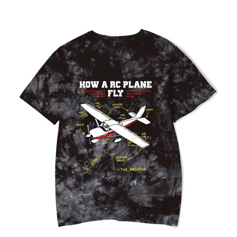RC Airplane  Vintage T-shirt for Men Clothes Male T-shirts Summer Plus Size Tees Oversized T Shirt Male T-shirts Clothes