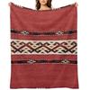 Triangle Stripe Kilim 19th Century Authentic Colorful Picture of a Red Black and White Rug Throw Blanket Quilt Flannels Blankets