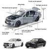 1:32 BMW M8 GTE 320I Car Model Toy Door Opened Sound Light Pull Back Alloy Body Rubber Tires Racing Cars Boy Collection Gift