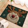 Christmas Reindeer Door Mat 3D Shaggy Non-Slip Entry Rug,Cute Xmas Doormat for Front Door/Indoor,Festive Holiday Home Decor
