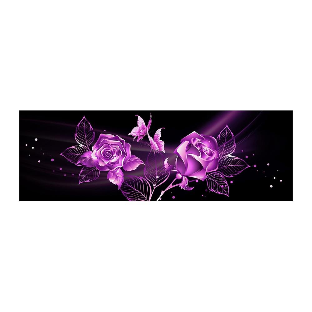 Black Golden Rose Flower Butterfly Abstract Wall Art Canvas Painting Poster Print Horizonta Picture for Living bedRoom Decor