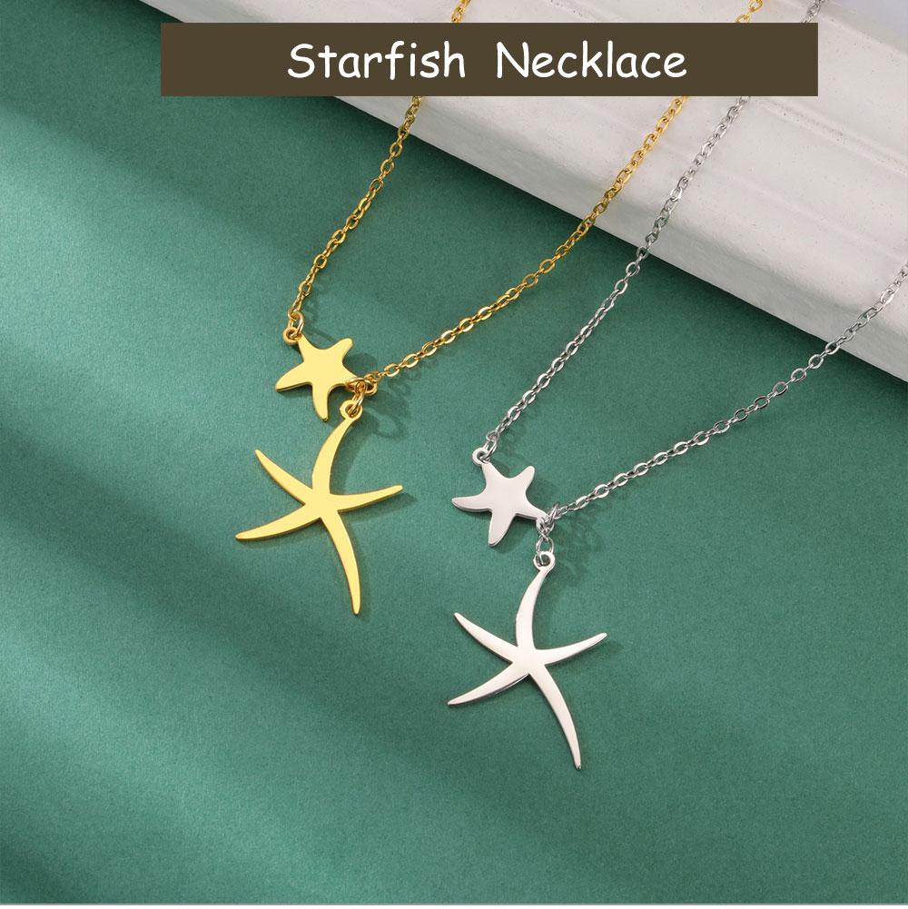 Cazador Starfish Pendant Necklace for Women 2026 Jewelry Stainless Steel Choker Summer Bohemian Birthday Gift Wholesale