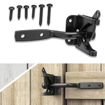 Self Locking Automatic Gravity Lever Fence Gate Latch Black