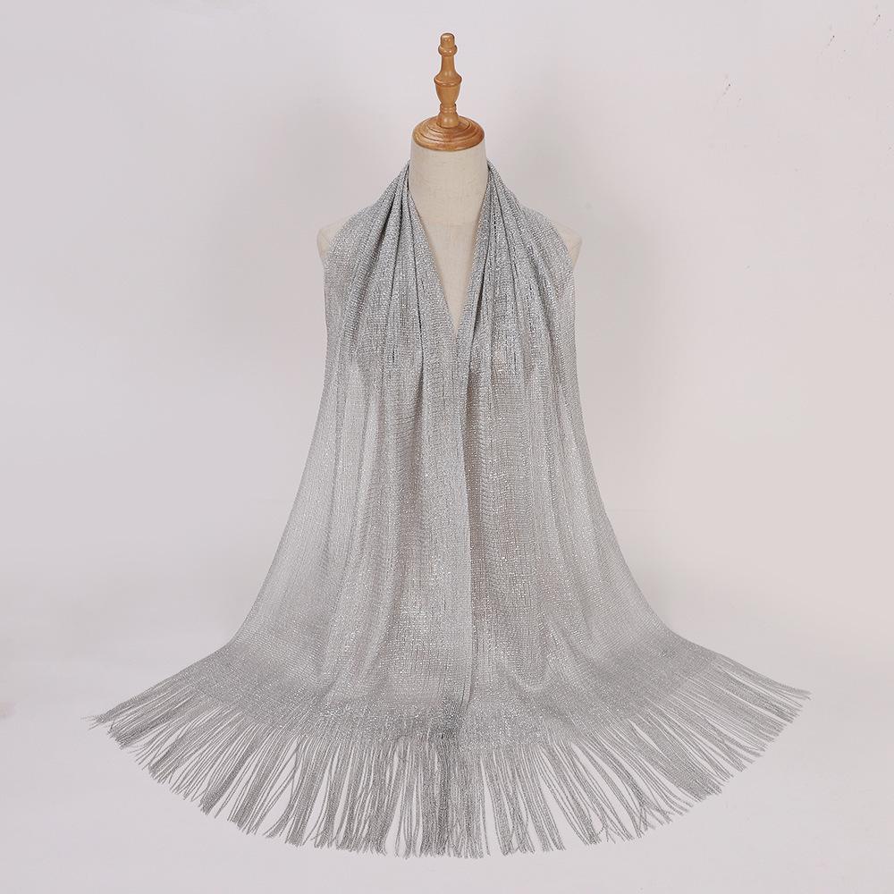 European Gold and Silver Tassel Shawl for Weddings and Parties