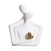 Ceramic Couple Statue Hugging Kissing Lover Figurine Decor Romantic Couple Heart Sculpture For Wedding Valentine's Day Gift