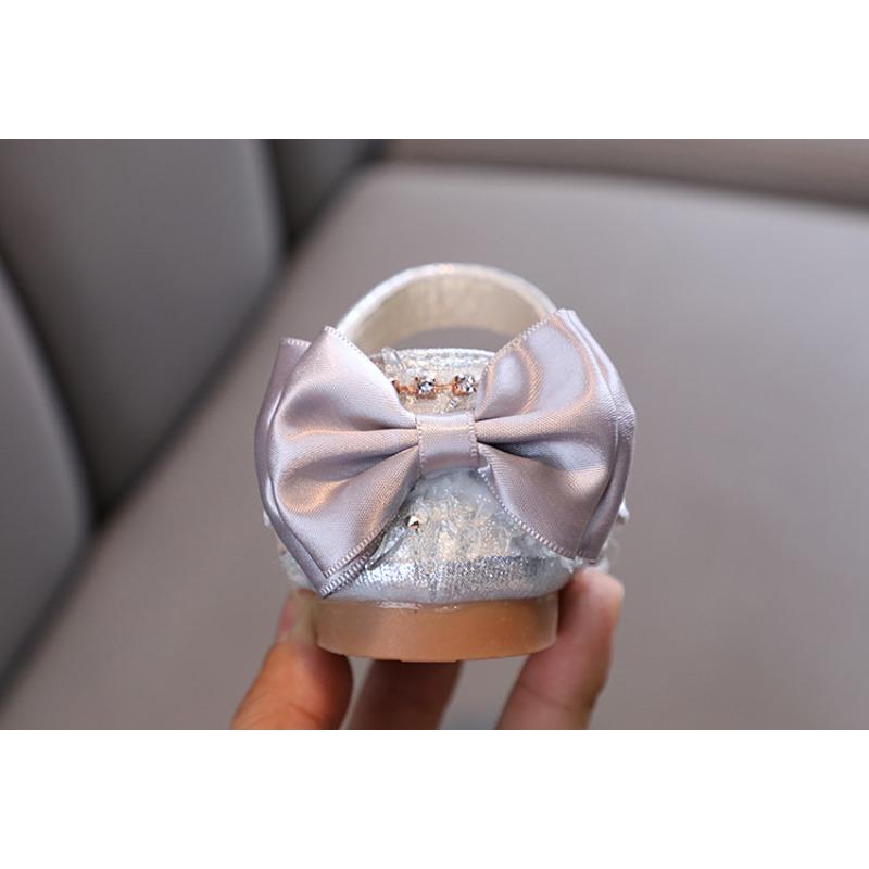 Autumn New Style Ladylike Baby Girl Girls' Princess Rhinestone Flat Shoes, Leather Shoes, Dance Performance Shoes Small/medium/large