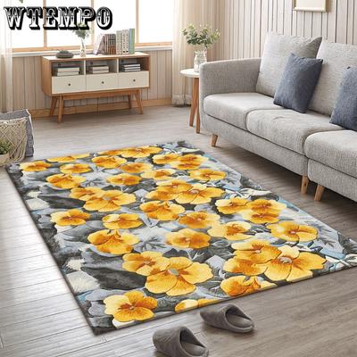 European Style Flower Carpet for Living Room Home Luxury Large Area Soft Rug for Bedroom Decor Non-slip Floor Mat