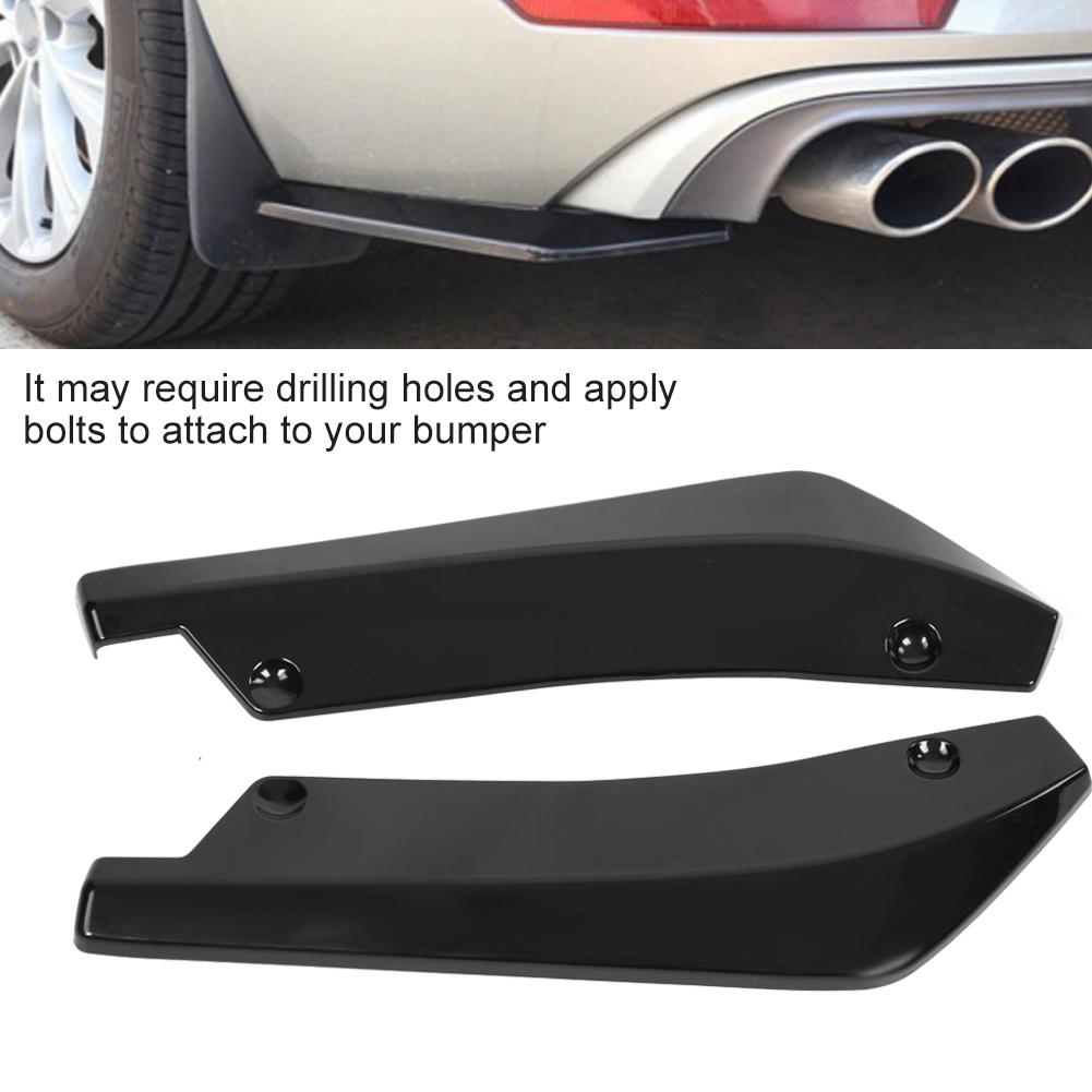 2 Pcs Car Rear Bumper Lip Anti Crash Spoiler Canard Diffuser Wrap Angle Splitter