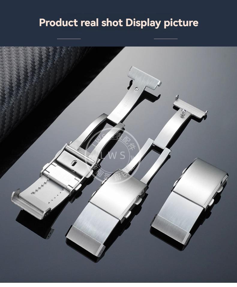 For Mido Leader M026 Silicon Strap Stainless Steel Folding Buckle Fine Adjustment Pulling Tooth Extension Buckle Clasp 20mm