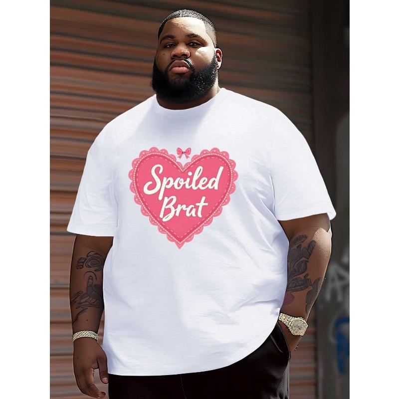 

European Size Spoiled Brat Pink Heart Bow Crinkle Plus Size Men S T-Shirt S белый