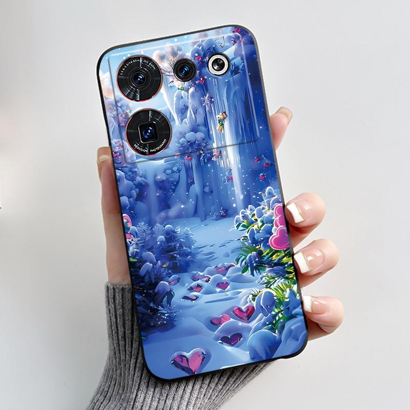 For ZTE nubia Z50 Ultra Z50Ultra Casing Aesthetic Cute Cat Cartoons Black Matte Soft Silicone Case Shockproof Back Shell Cover
