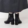 Genuine leather cushioned soft boots made in Japan by HIMIKO, 5.5cm heel with belt part design, 653401, black, size 235
