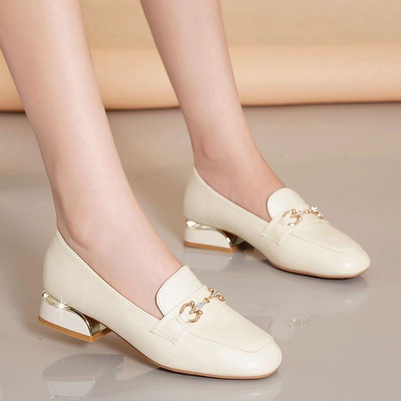 

Настоящие мягкие кожаные мокасины женские в британском стиле с коротким носком повседневные универсальные нескользящие женские рабочие туфли с одной педалью из кожи 38