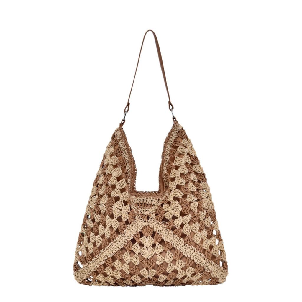 Bag Hand-woven Casual New Large-capacity One-shoulder Hollow Seaside Straw Holiday Beach Art Tote