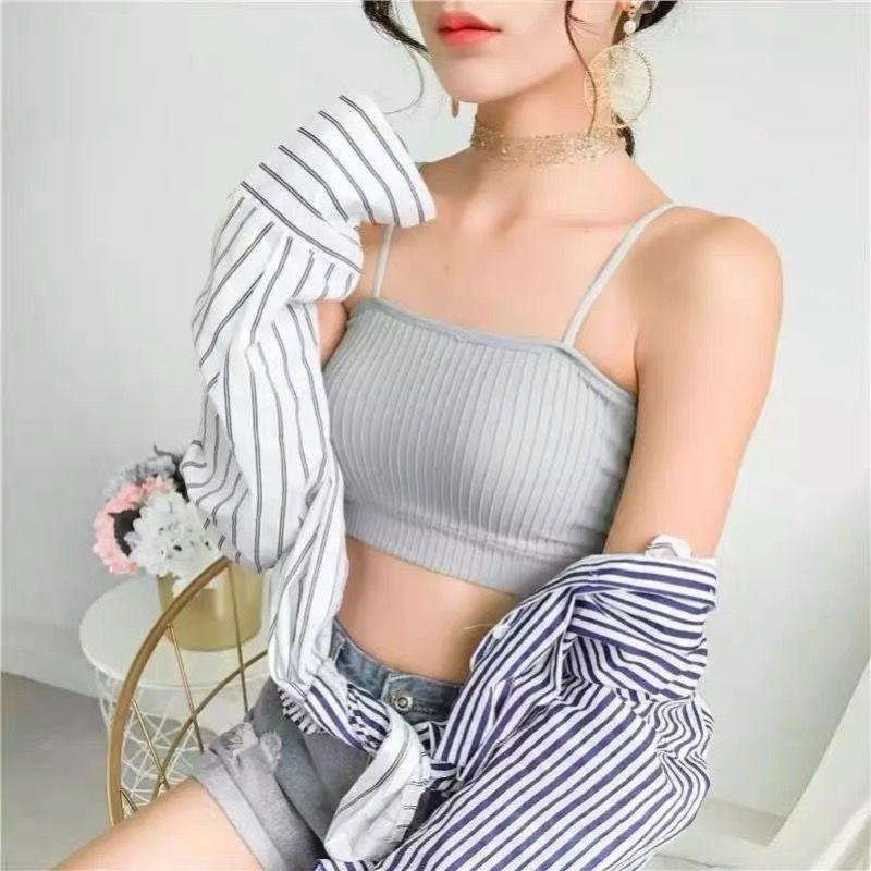 Girls Sling Bras Solid Cute Underwear Inner Tops Street Wear Sexy Women Lingerie Wireless Bandeau Bras Casual Vest