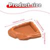 Reptile Water Dish Corner Turtle Water Bowl Realistic Stone Texture Space Saving