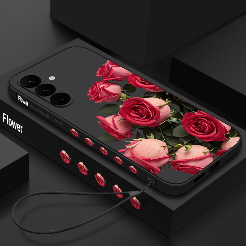 

Мягкий чехол на шнурке для Samsung Galaxy S24 S25 Ultra S23 S22 Ultra S21 S20 FE A14 A34 A15 A35 A52 A53 A54 A55 5G A16 A36 A56 Чехол-накладка с розовыми цветами Samsung Galaxy S24 FE чёрный