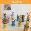 Brinquedo Modelo de Blocos de Montar Girassol Ameixa Biosom Simular Flor Planta em Vaso