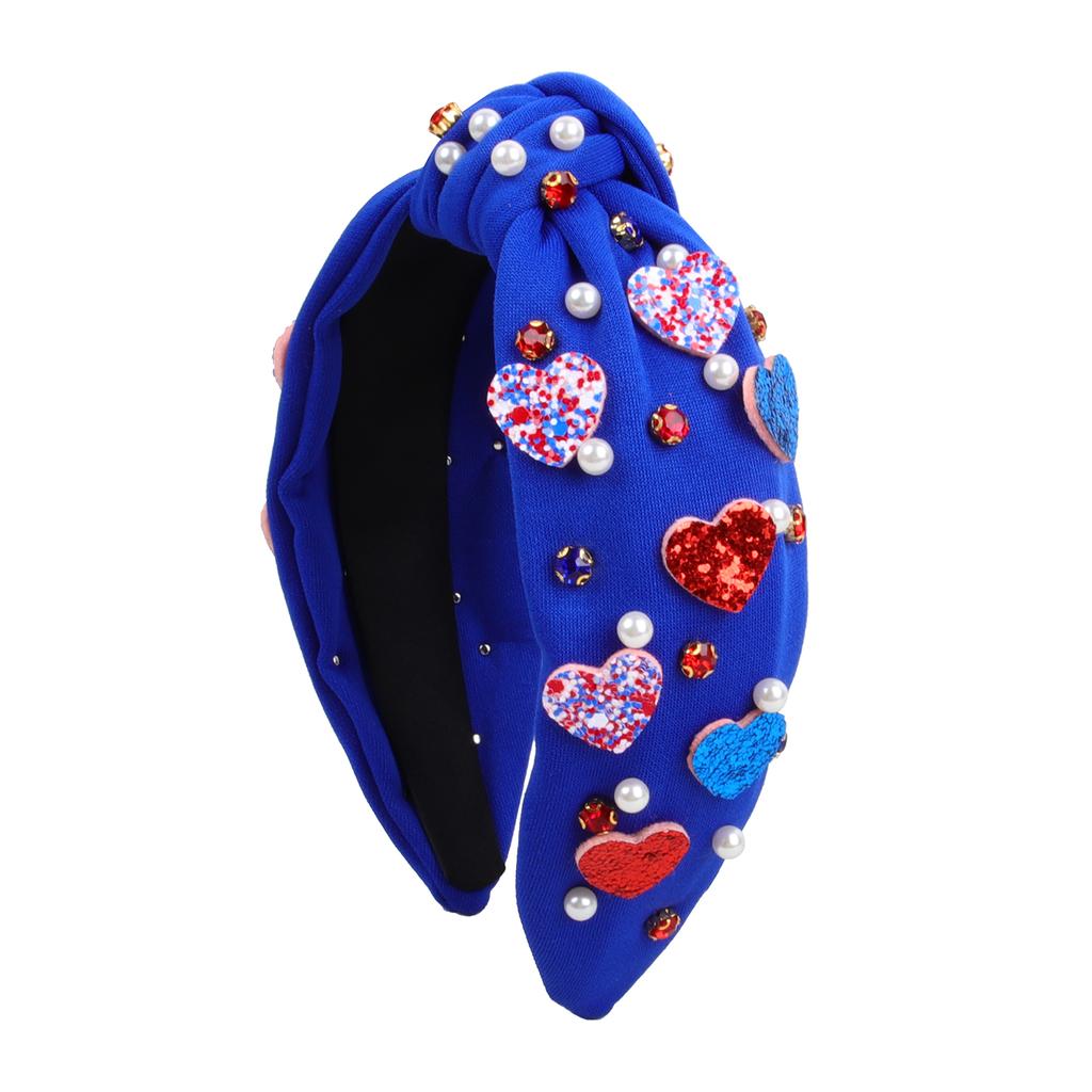 Fashion USA Independence Day Headbands for Girls Star Hairbands Glitter Heart Headbands Girls Women Party Hair Accessories