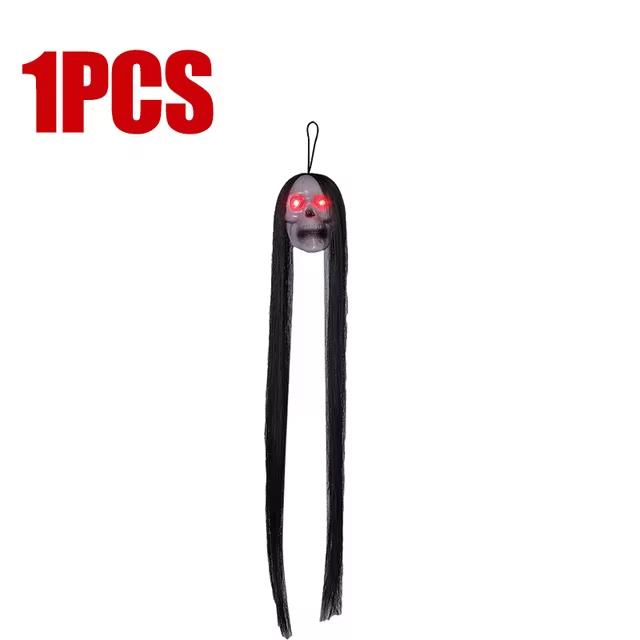 

Хэллоуин висит длинноволосый призрак светящиеся глаза призрак скелет ужасающий череп кулон украшение дом с привидениями череп реквизит