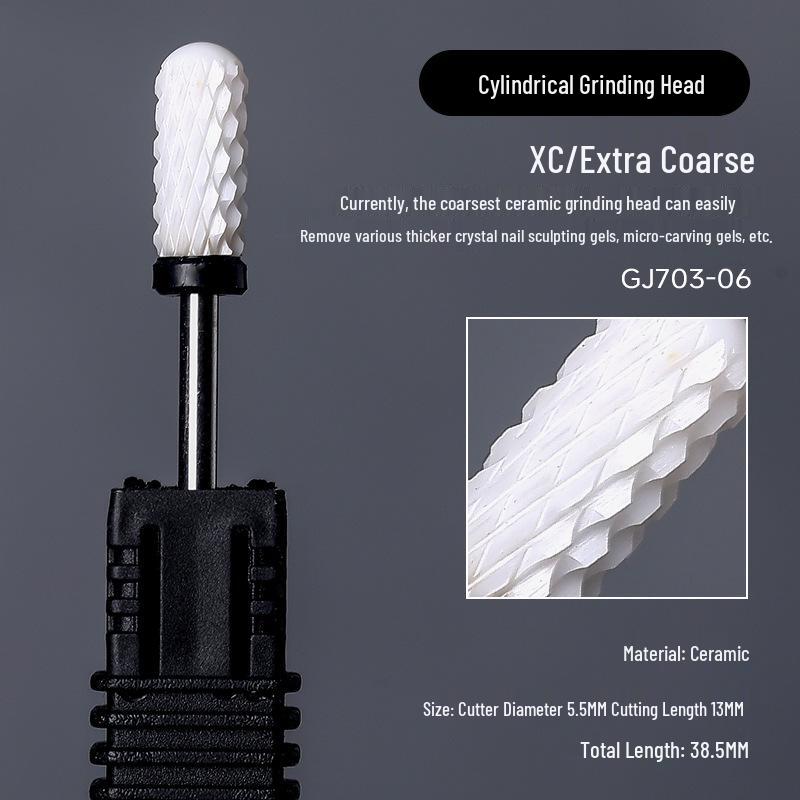 

Ceramic Nail Art Grinding Head for Nail and Dead Skin Removal - Non-Heating Replacement Drill Bit.