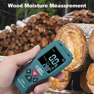 SMART SENSOR Wood Moisture Meter Pin Type Humidity Meter Pocket Size Moisture Detector with LCD