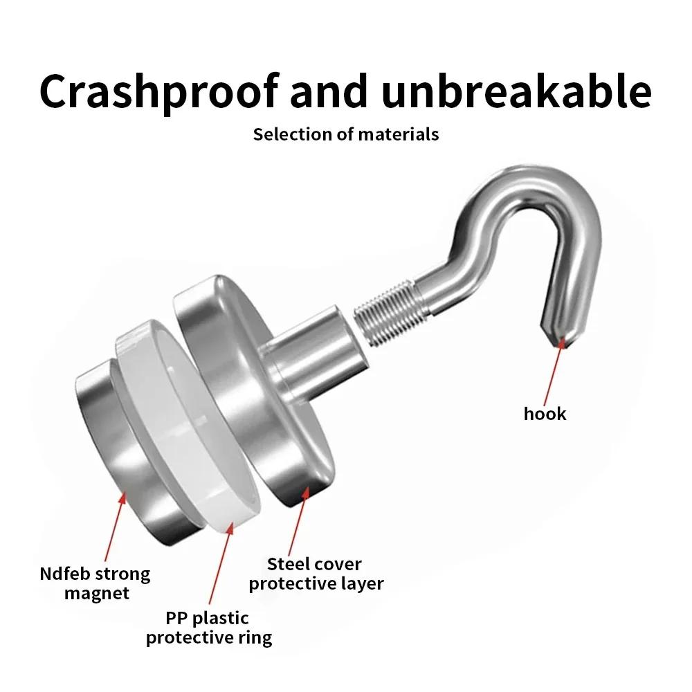 

Магнитный крючок Крючки с неодимовыми магнитами Сверхпрочные настенные крючки Домашняя кухня Бар Организация хранения 1Pcs