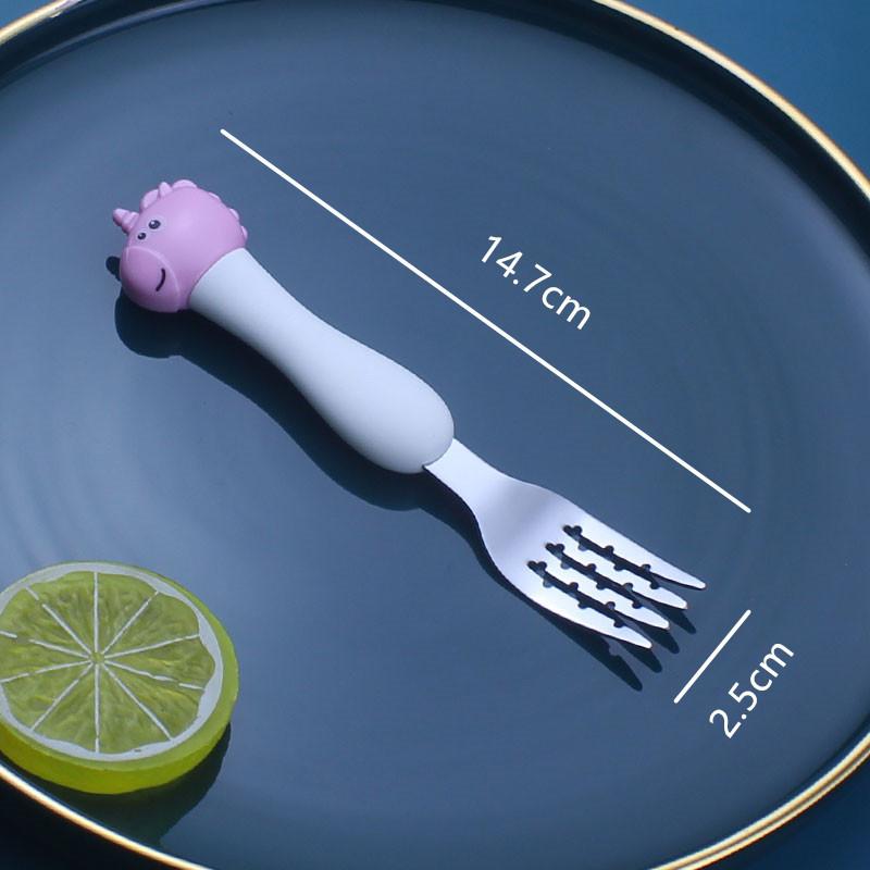 Baby Spoon Fork Gadgets Children Utensil Creative Cartoon Set 304 Stainless Steel Toddler Dinnerware Infant Feeding Portable