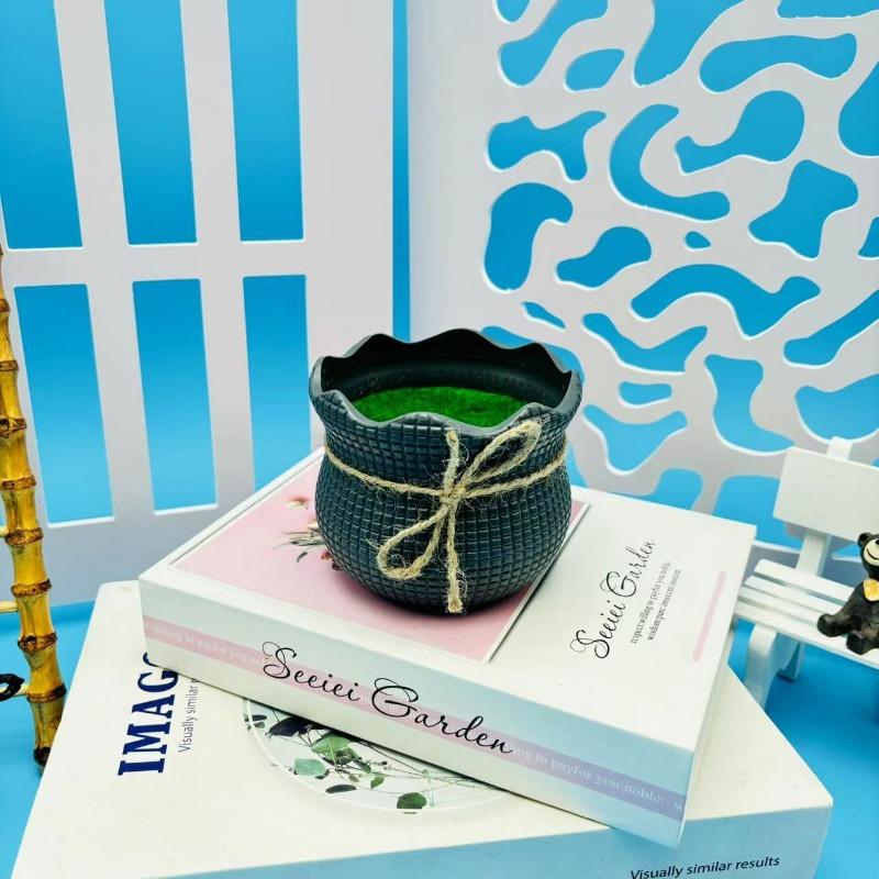 

Квадратный слиток Флокированный цветочный горшок Вязаный пластиковый цветочный горшок Плетеный маленький белый горшок Пояс чёрный