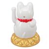 Chinese Lucky Cat Decoration Waving Arm Solar Light Induction Statue Figurine For Home Car Ornaments White