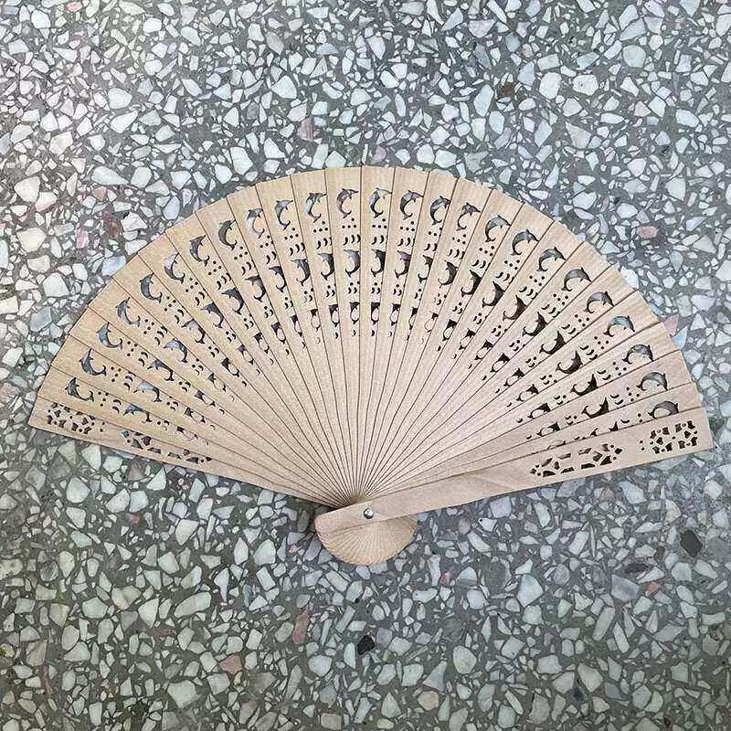 Sandalwood Fan, Original Wood Fan, Ancient Style Folding Sandalwood Fan, Chinese Style Handmade Wooden Fan, Sandalwood Folding Fan, Hollow-Carved