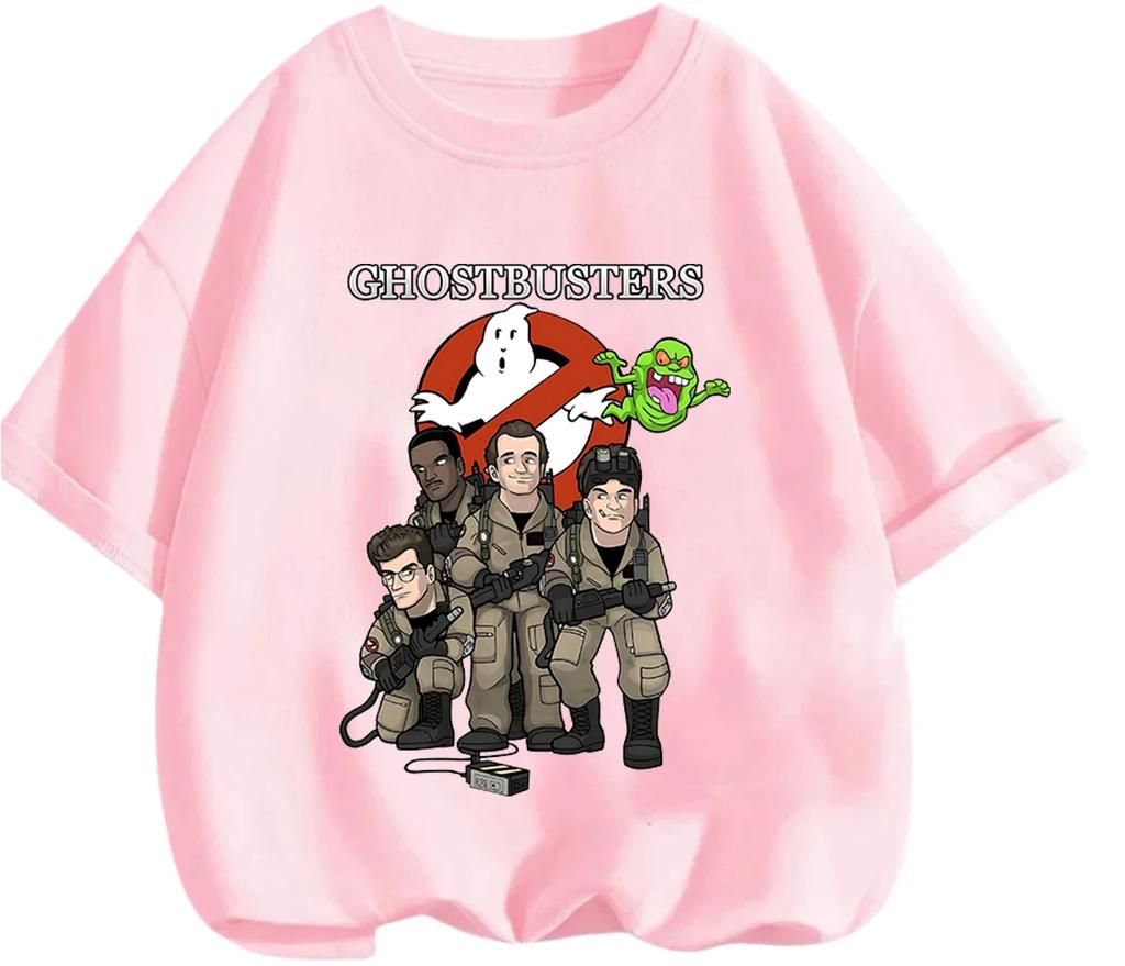 Cute Printed T Shirt Ghostbusters Trendy Cartoon Style Breathable Fabric Casual Tops For Kids 3 14 Years Old