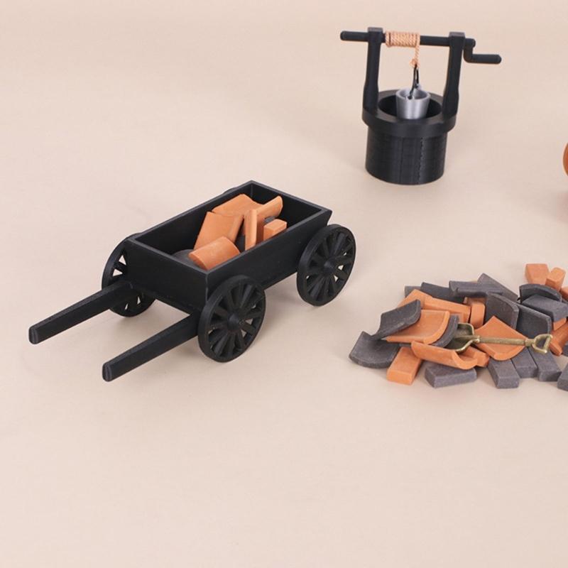 Mini Plastic Farm Wagon Toy For Dollhouses Accessories And Outdoor Garden Decors With 2 Color Option
