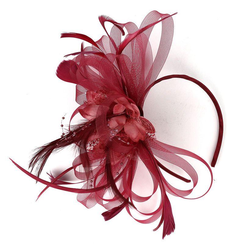 Bandeau élégant à plumes florales pour accessoires de cheveux pour femmes