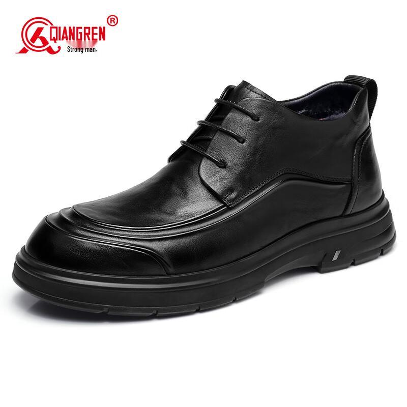 Strongman Men s Winter Wool-Lined Leather Derby Shoes 43