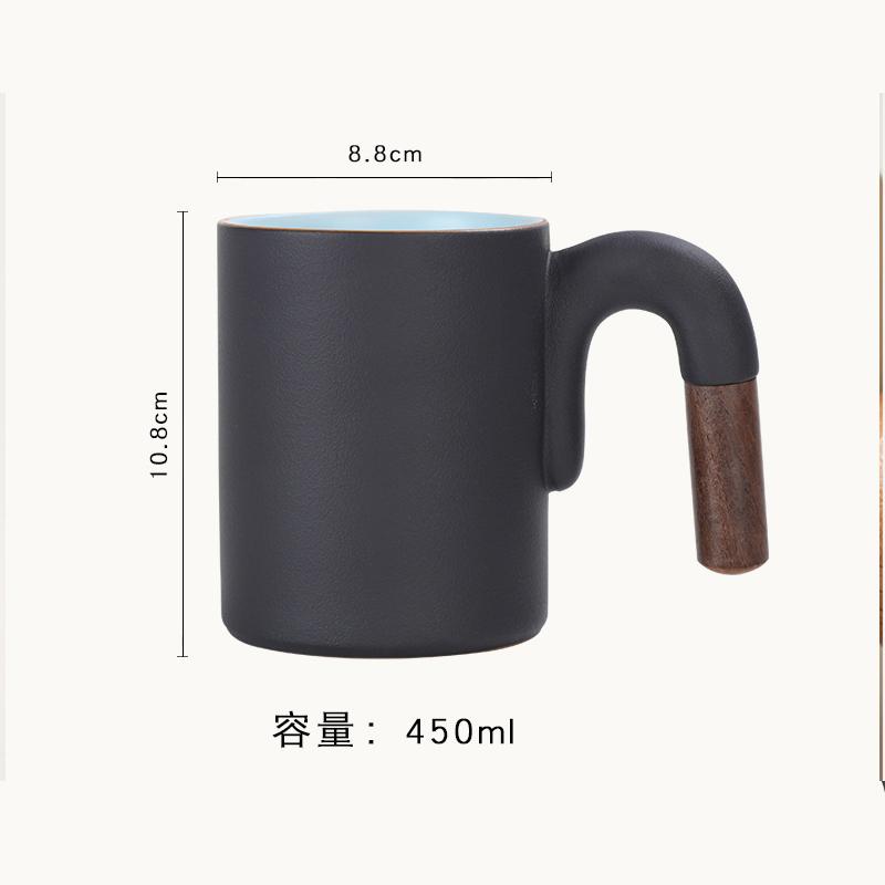 450ml Creative Gradient Mug Large-capacity Rough Pottery Handle Coffee Mug Lovers Cup Living Room Countertop Coffee Table Mugs