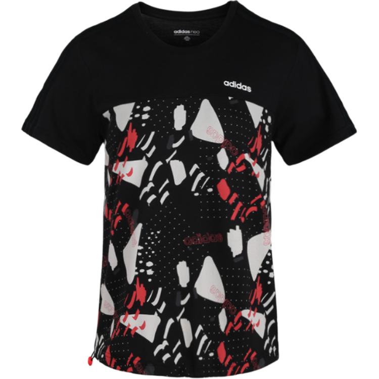 

Adidas Neo Fashion Футболка с круглым вырезом и короткими рукавами Женские топы Черный DW7814 M